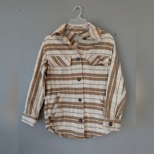 Everlane Shacket Tan And Cream Xs